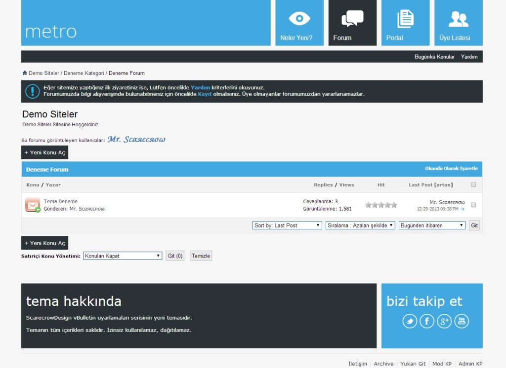 En İyi vBulletin Temaları ve Özellikleri 1 Metro vBulletin Tema2